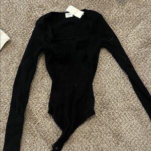 Abercrombie & Fitch Black Ribbed Bodysuit